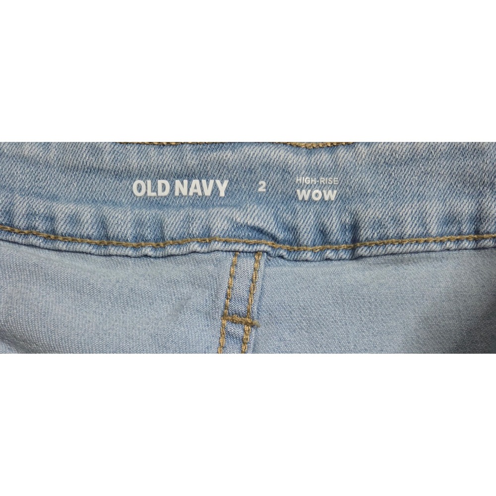Old Navy High Rise Wow Denim Shorts Light Wash Rolled Hem Size 2 Womens - Picture 4 of 6